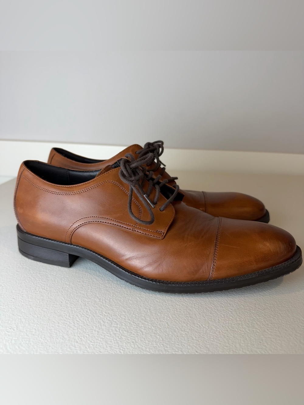 Cole Haan Oxford British Tan Modern Essentials Cap Toe Dress Shoes Size 8